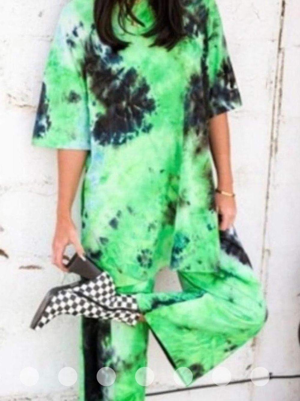 Dressed In LALA Tie-Dye Green Wide-Leg Jumpsuit